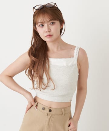 RAY CASSIN(レイカズン) レイヤードパット付キャミ