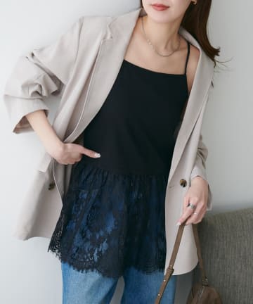 DISCOAT(ディスコート) 【+1で即着映え!/SS先行予約】裾レース切替キャミ