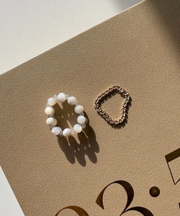 CAPRICIEUX LE'MAGE(カプリシュレマージュ) 〈GOLDY/ゴールディ〉ビーズチェーンSETリング