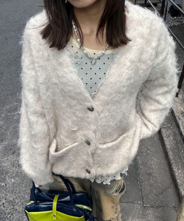 OUTLET(アウトレット) 【Ciaopanic】【neutral】シャギーニットカーディガン