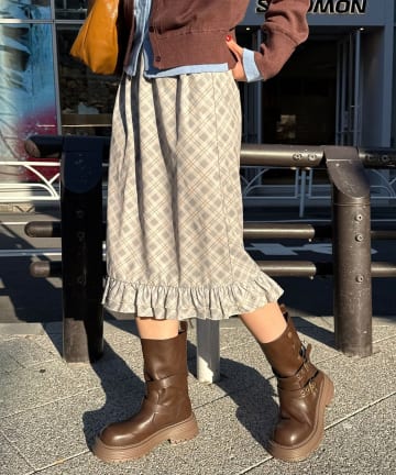 OUTLET(アウトレット) 【Ciaopanic】チェックフレアスカート