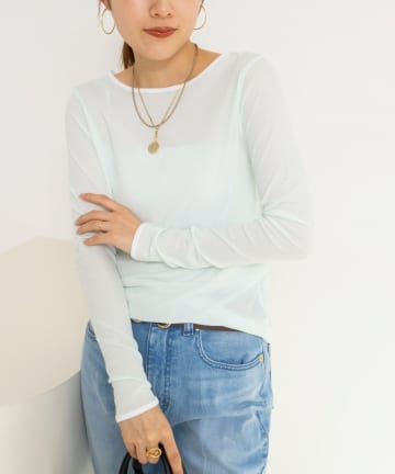 NOLLEY'S(ノーリーズ) シアー配色ロンＴ