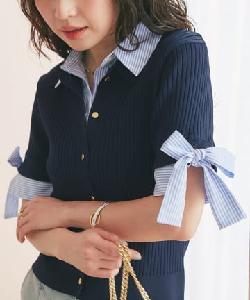 La boutique BonBon(ラブティックボンボン) 【接触冷感・最強愛され】クールタッチUVシャツドッキングニット