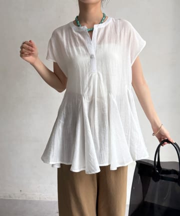 DOUDOU(ドゥドゥ) 【WEB限定】フレンチフレアブラウス