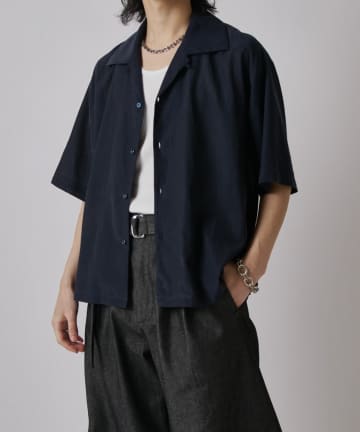 Lui's(ルイス) キュプラ混オープンカラーシャツ