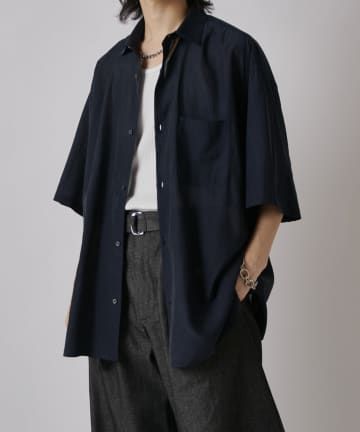 Lui's(ルイス) キュプラ混ワイド半袖シャツ