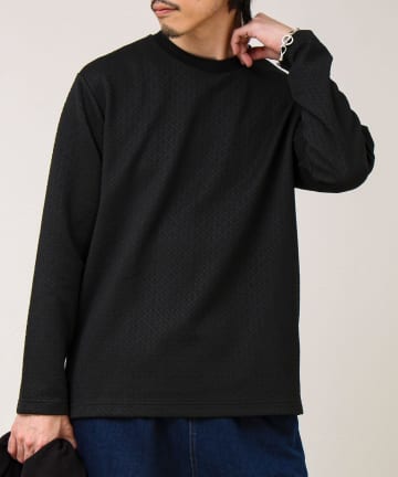 FREDY & GLOSTER(フレディ アンド グロスター) 【素材で魅せる】フクレリンクスジャガードロンT