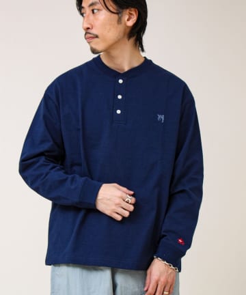 FREDY & GLOSTER(フレディ アンド グロスター) 【BOY刺繍】裏グラデーション ヘンリーネック ロンT