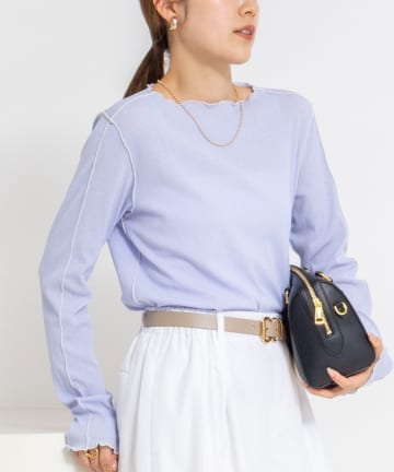 NOLLEY'S(ノーリーズ) ウォッシャブルドライテレコメロー配色プルオーバー