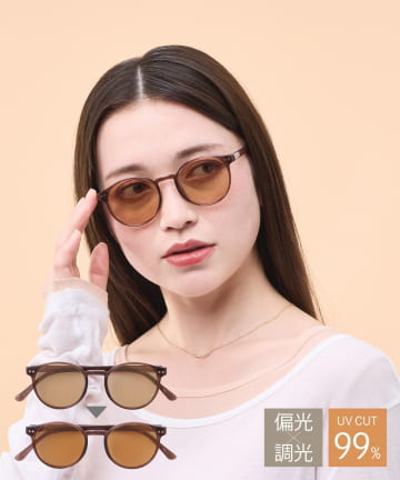 3COINS(スリーコインズ) ボストンプラ偏光機能付調光サングラス