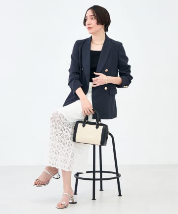 NOLLEY'S(ノーリーズ) 《セットアップ対応》ウォッシャブルスラブオックスダブルジャケット