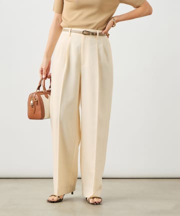 NOLLEY'S(ノーリーズ) 《セットアップ対応》ウォッシャブルスラブオックスタックワイドパンツ