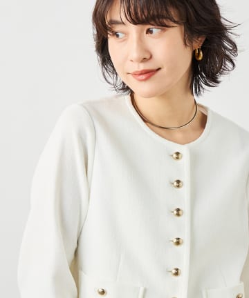 NOLLEY'S(ノーリーズ) ウォッシャブルラッセルリングカーデジャケット