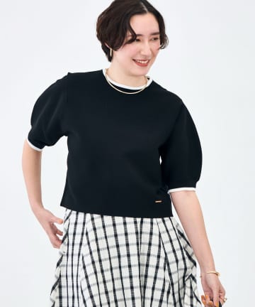 NOLLEY'S(ノーリーズ) 《手洗い可能》ホールガーメントパフスリーブニットＴ