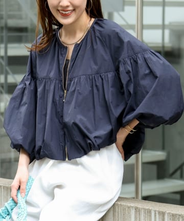 NOLLEY'S(ノーリーズ) ウォッシャブル撥水ポケッタブルボリュームブルゾン