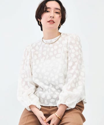 NOLLEY'S(ノーリーズ) 【KIRYU】ウォッシャブル花柄ジャガードブラウス