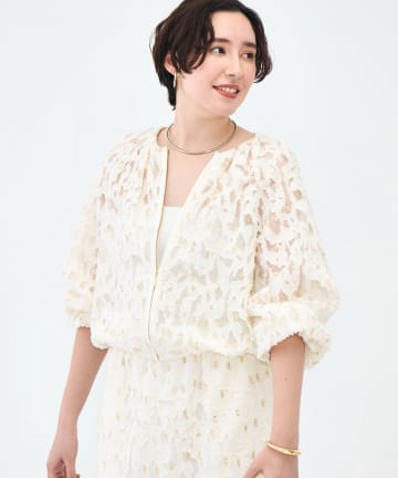 NOLLEY'S(ノーリーズ) 《セットアップ対応》【KIRYU】ウォッシャブルラメジャガードブルゾン