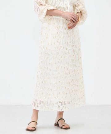 NOLLEY'S(ノーリーズ) 《セットアップ対応》【KIRYU】ウォッシャブルラメジャガードスカート