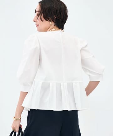 NOLLEY'S(ノーリーズ) ウォッシャブルサラドラトリコットペプラムブラウス