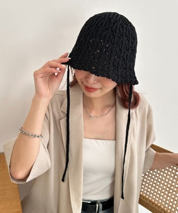 DISCOAT(ディスコート) レース編みコードハット