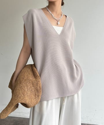 DOUDOU(ドゥドゥ) ガーターフレンチプルオーバー