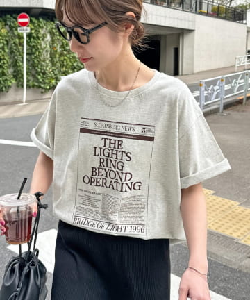 DISCOAT(ディスコート) 【Enlude】刺繍ニュースペーパーロゴT《ユニセックス》