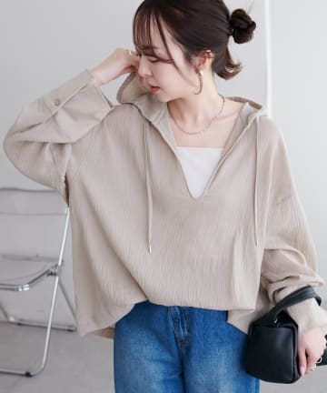 DISCOAT(ディスコート) 【WEB限定】シアーコットンボイルフーディー