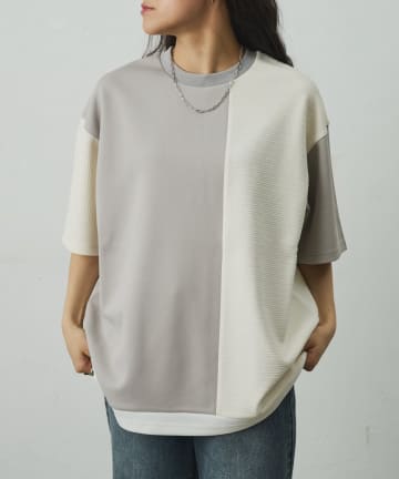 COLONY 2139(コロニー トゥーワンスリーナイン) ジャガード切替Tシャツ