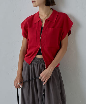 -goocy-(グーシー) ビッグポケットWジップカーディガン