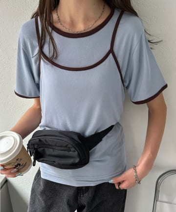 DISCOAT(ディスコート) 【WEB限定】配色キャミソール×Tシャツセット