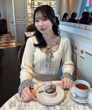 NICE CLAUP / OLIVE des OLIVE OUTLET(ナイスクラップ  / オリーブ デ オリーブ アウトレット) 【RMAF】ケーブルニットミニワンピース