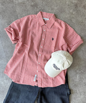 CPCM(シーピーシーエム) 【U.S. POLO ASSN.】シアサッカー半袖シャツ