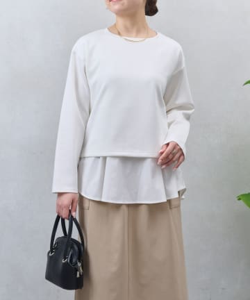 Jena　espace merveilleux(ジェナ　エスパスメルヴェイユ) バックファスナーレイヤードカットソー