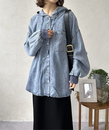 LOCUST(ローカスト) 【着回し力抜群】デニムシャツパーカー