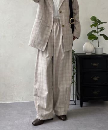 LOCUST(ローカスト) 【セットアップ対応】TRチェックコクーンパンツ