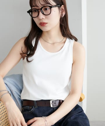 DISCOAT(ディスコート) カップ付きリブタンクトップ