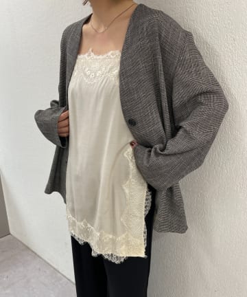 Omekashi(オメカシ) スリットレースキャミソール