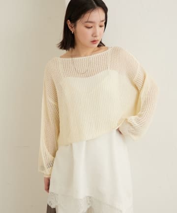 Omekashi(オメカシ) メッシュワイドニット