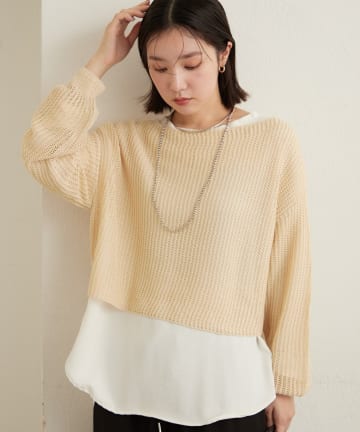 Omekashi(オメカシ) メッシュワイドニット