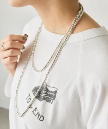 ear PAPILLONNER(イア パピヨネ) 《スターリングシルバー使用》ナバホパール5×125ネックレス