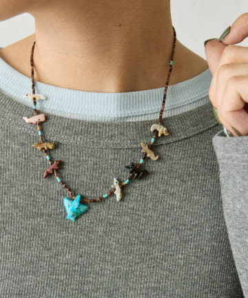 ear PAPILLONNER(イア パピヨネ) 《スターリングシルバー使用》天然石フェティッシュターコイズネックレス