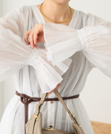 RIVE DROITE(リヴドロワ) 予約【着映え】コットンペプラムギャザーブラウス/5月下旬お届け予定