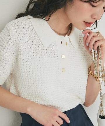 La boutique BonBon(ラブティックボンボン) ペーパーヤーンポロニット