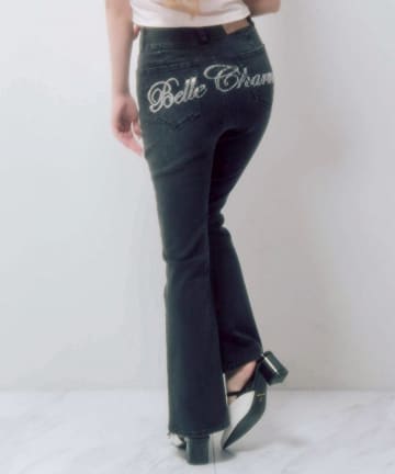 Belle Charme(ベルシャルム) Back Logo Flare Denim