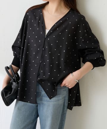 COLLAGE GALLARDAGALANTE(コラージュ ガリャルダガランテ) 【ロングシーズン使える】シアードットシャツ