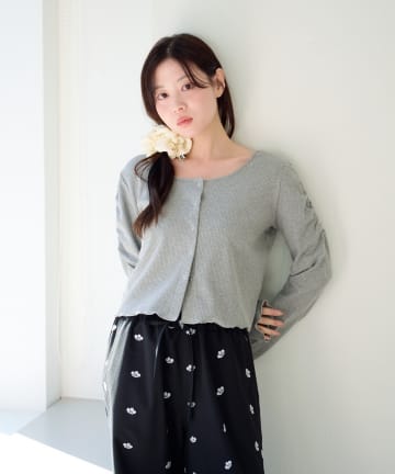 Kastane(カスタネ) 【WEB先行/ドット&無地】針抜きリブカーディガン