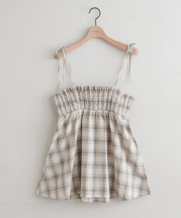 DISCOAT(ディスコート) 【SS先行予約/WEB限定】シャーリングチェックキャミソール