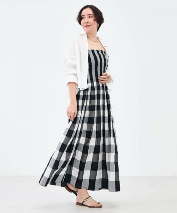 NOLLEY'S(ノーリーズ) 【KIRYU】ウォッシャブルシャーリングギンガム2WAYワンピース