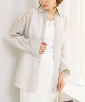 NOLLEY'S(ノーリーズ) ウォッシャブルセルロースシルクシアーシャツ