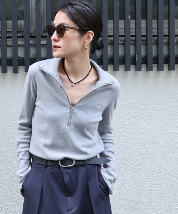 NOLLEY'S(ノーリーズ) 【MAQWEL/マクウェル】COTTON RIBハーフジッププルオーバー